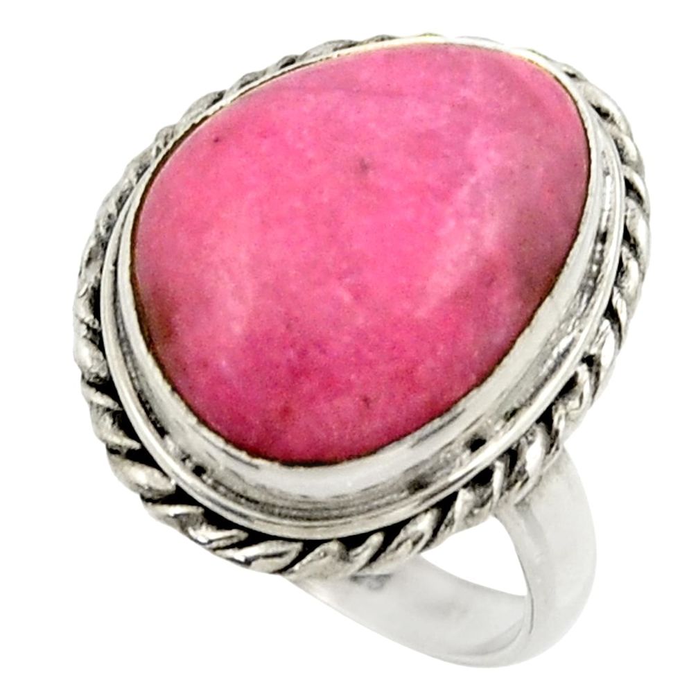 10.48cts natural pink petalite 925 silver solitaire ring jewelry size 7 r28459