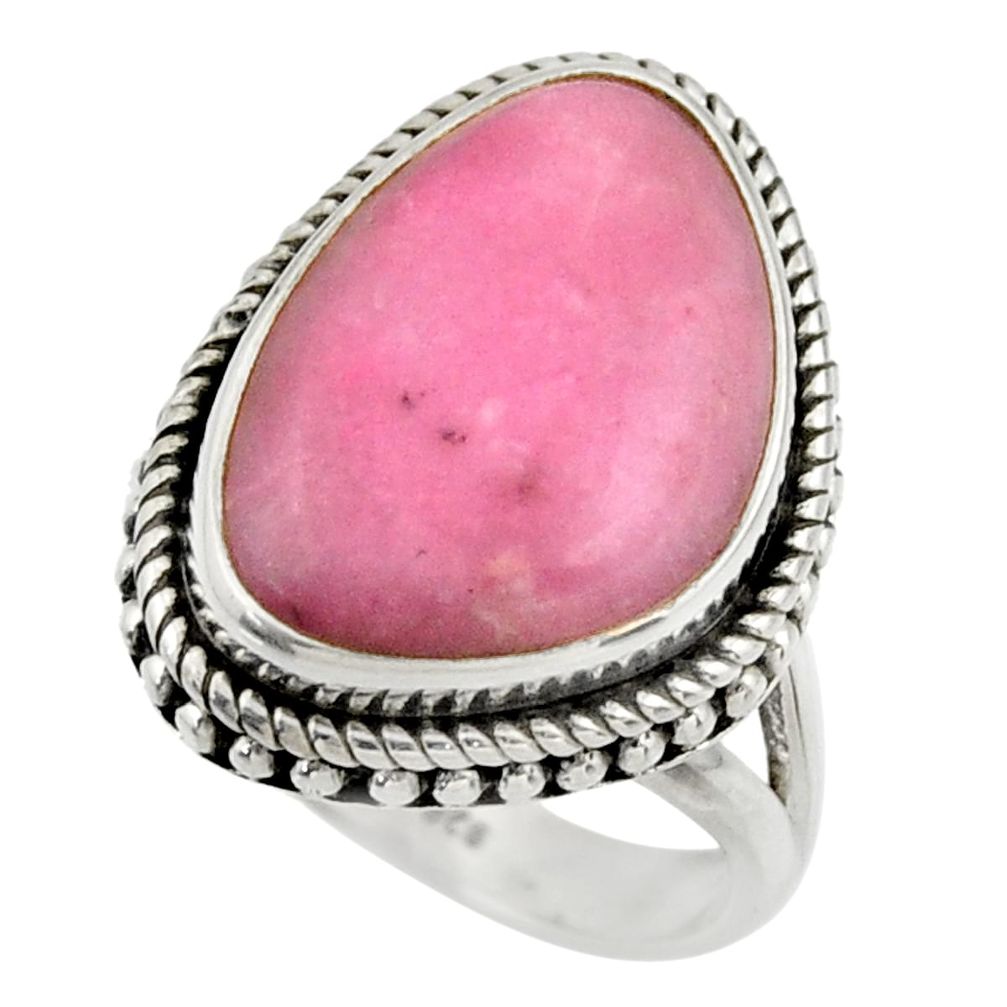 13.36cts natural pink petalite 925 silver solitaire ring jewelry size 8 r28461