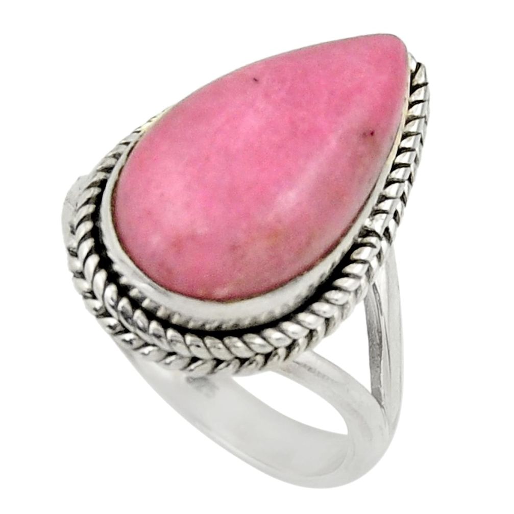 11.92cts natural pink petalite 925 silver solitaire ring jewelry size 8 r28463