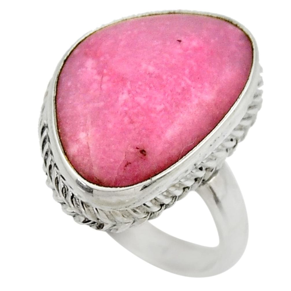 13.47cts natural pink petalite 925 silver solitaire ring jewelry size 8 r28466