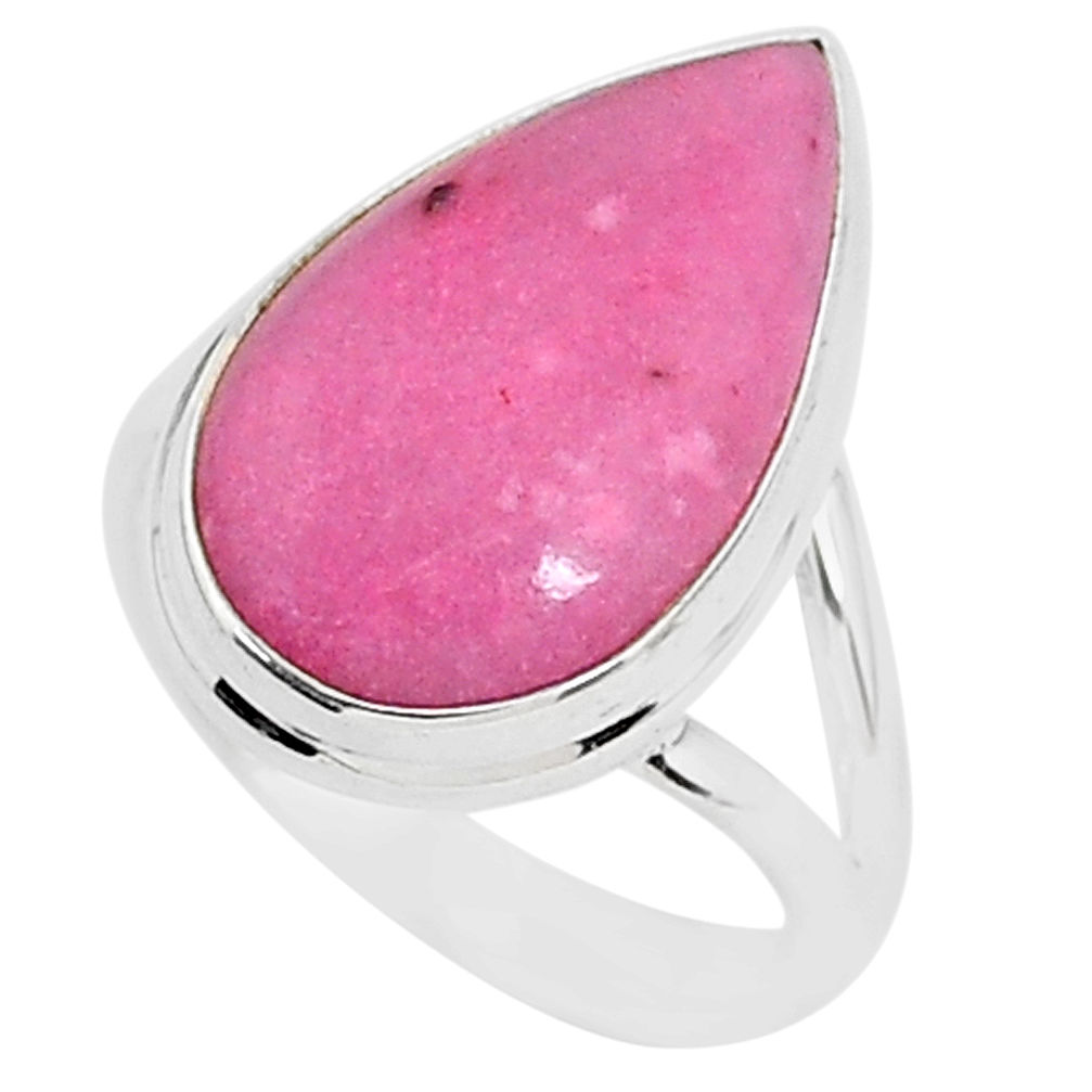 8.99cts natural pink petalite 925 silver solitaire ring jewelry size 8 r95548