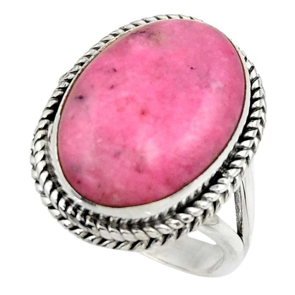 14.40cts natural pink petalite 925 silver solitaire ring jewelry size 9 r28475