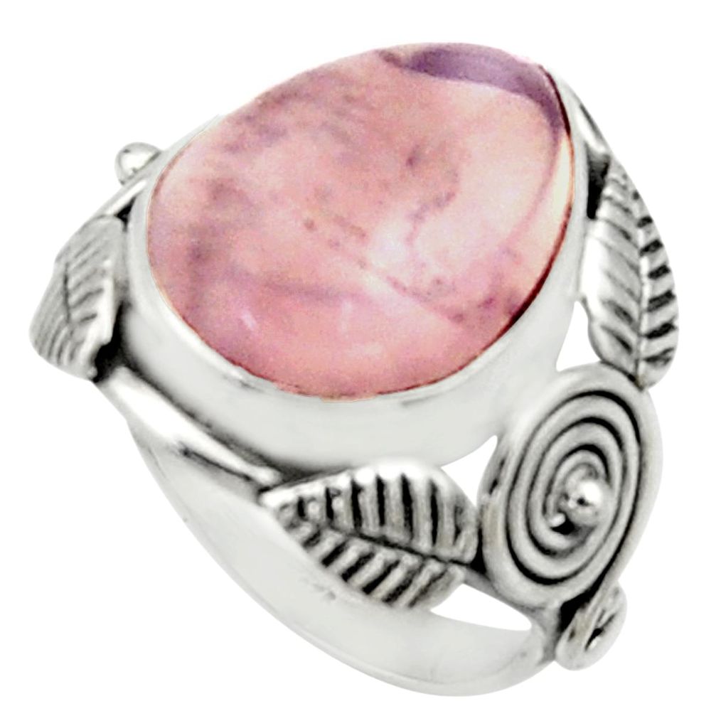 9.39cts natural pink rose quartz 925 silver solitaire ring jewelry size 6 r22746