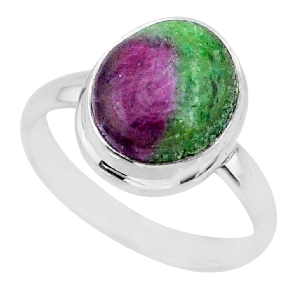5.30cts natural pink ruby zoisite 925 sterling silver ring jewelry size 8 r88807