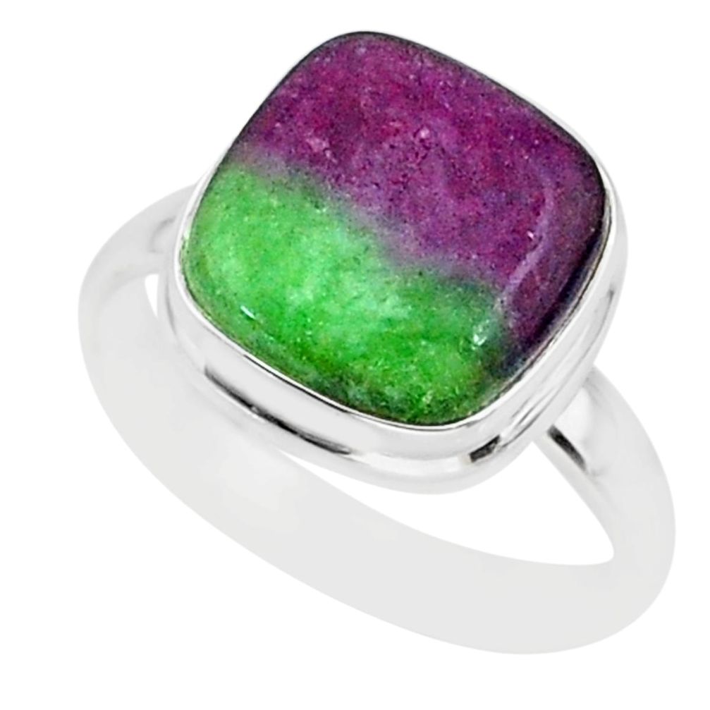 6.46cts natural pink ruby zoisite 925 sterling silver ring jewelry size 9 r88814