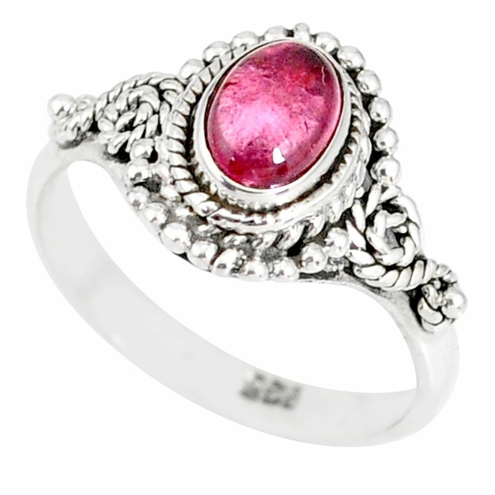 1.46cts natural pink tourmaline 925 silver solitaire ring jewelry size 7 r82350