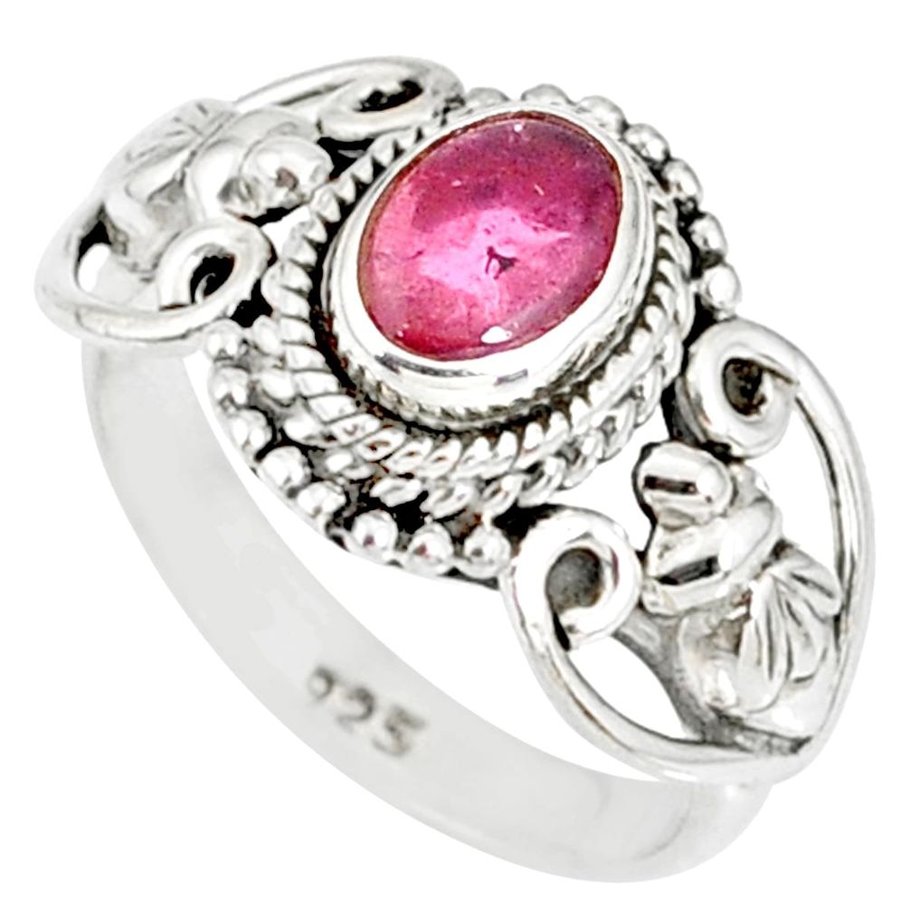 2.04cts natural pink tourmaline 925 silver solitaire ring jewelry size 8 r82345