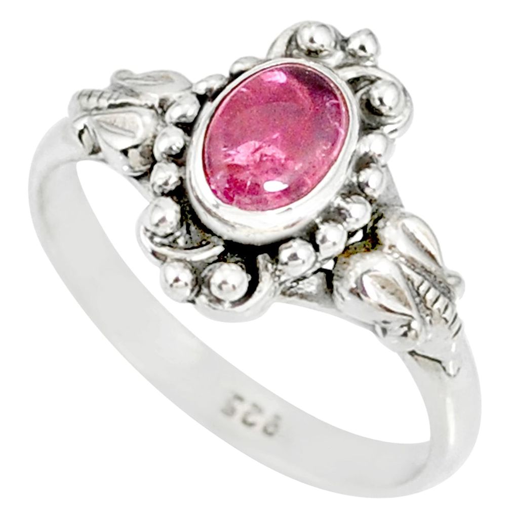 1.51cts natural pink tourmaline 925 silver solitaire ring jewelry size 9 r82344
