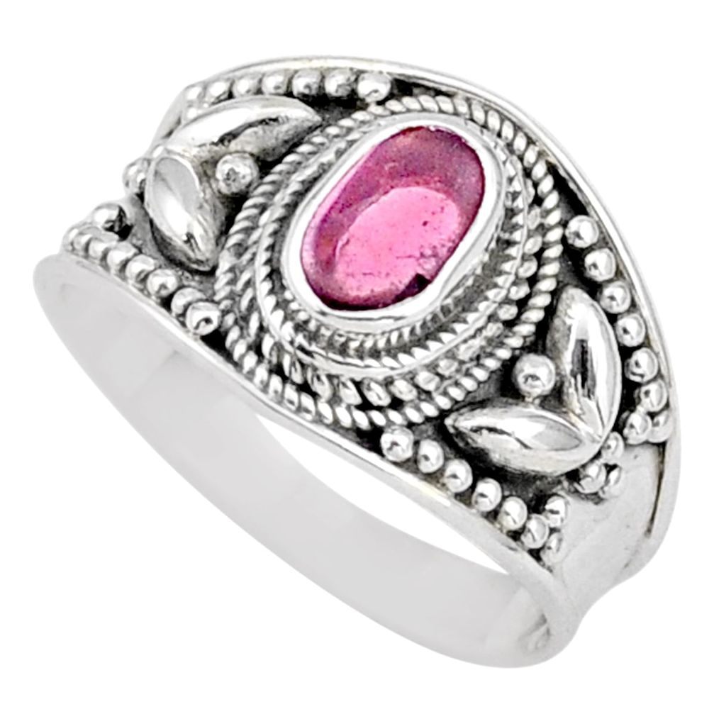 2.09cts natural pink tourmaline 925 sterling silver ring jewelry size 7 t90281