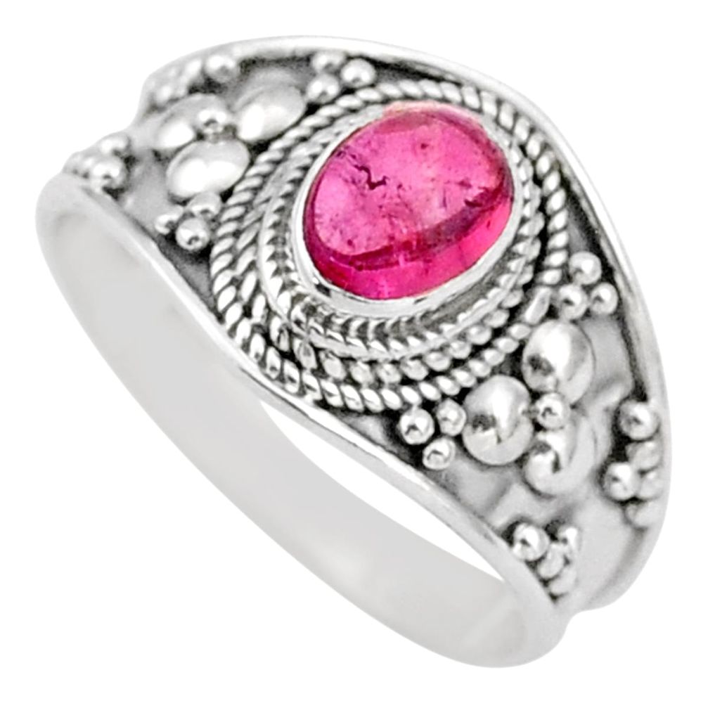 2.22cts natural pink tourmaline 925 sterling silver ring jewelry size 8 t90291