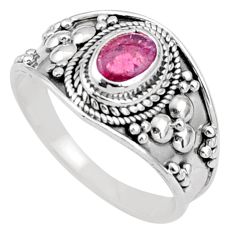 1.14cts natural pink tourmaline 925 sterling silver ring jewelry size 8 t90293