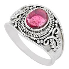 2.12cts natural pink tourmaline 925 sterling silver ring jewelry size 7.5 t90283