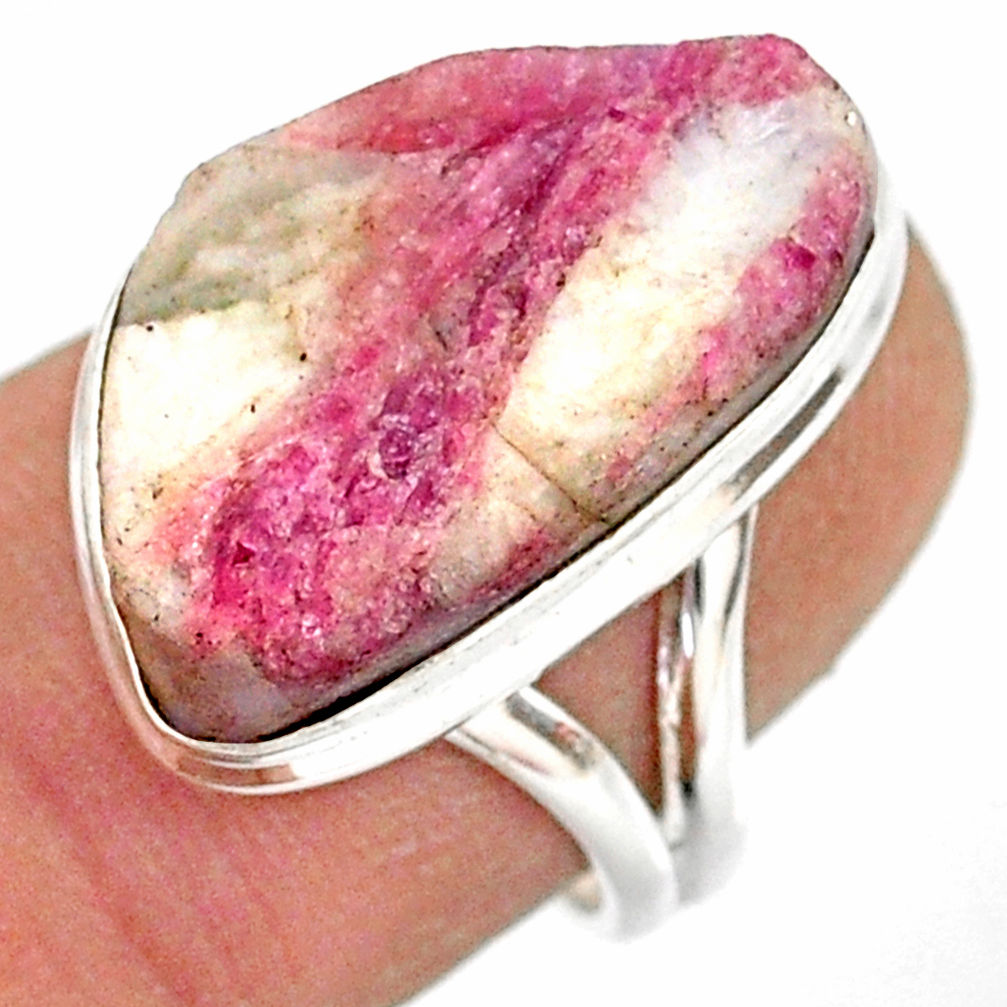 12.83cts natural pink tourmaline in quartz silver solitaire ring size 7 r85773