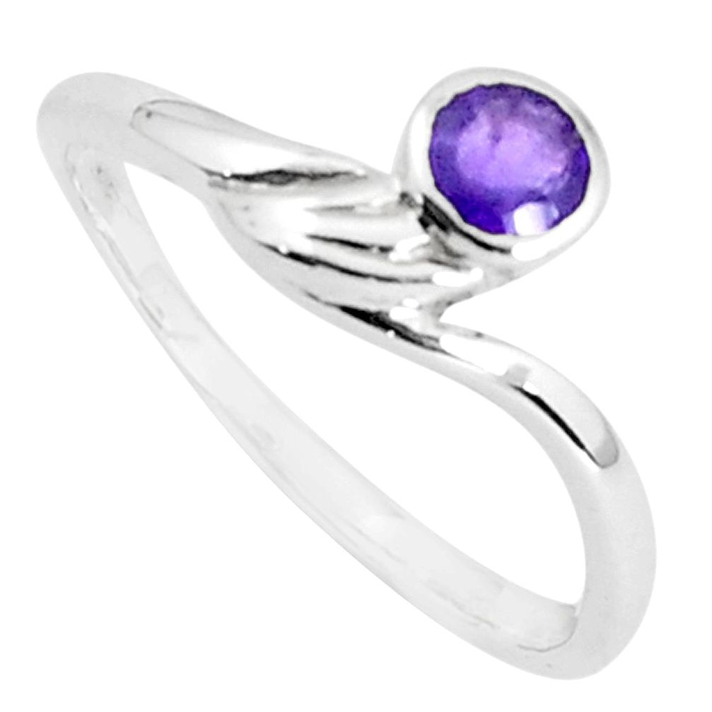 purple amethyst 925 silver solitaire ring jewelry size 7 p36889