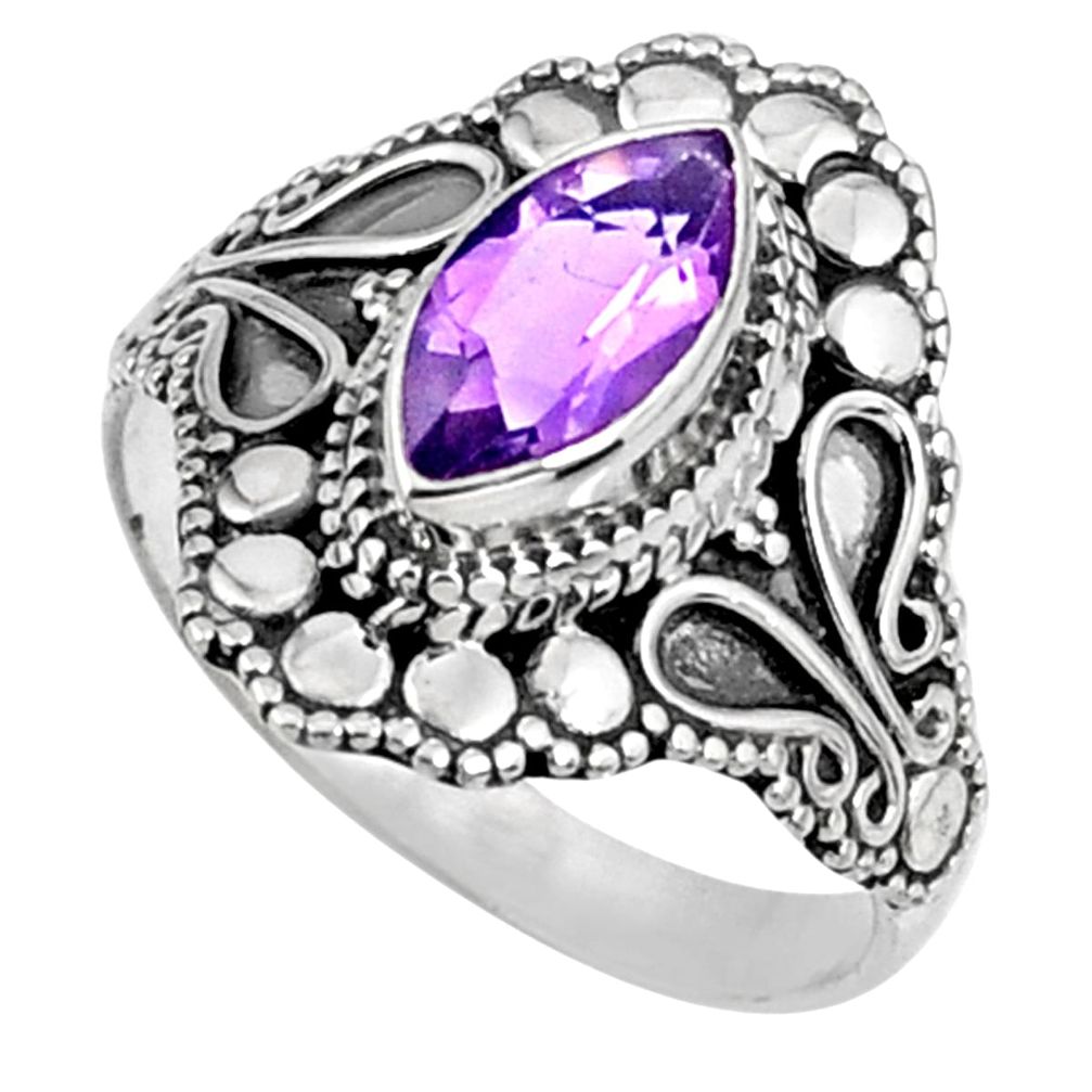 2.33cts natural purple amethyst 925 silver solitaire ring jewelry size 8 r61065