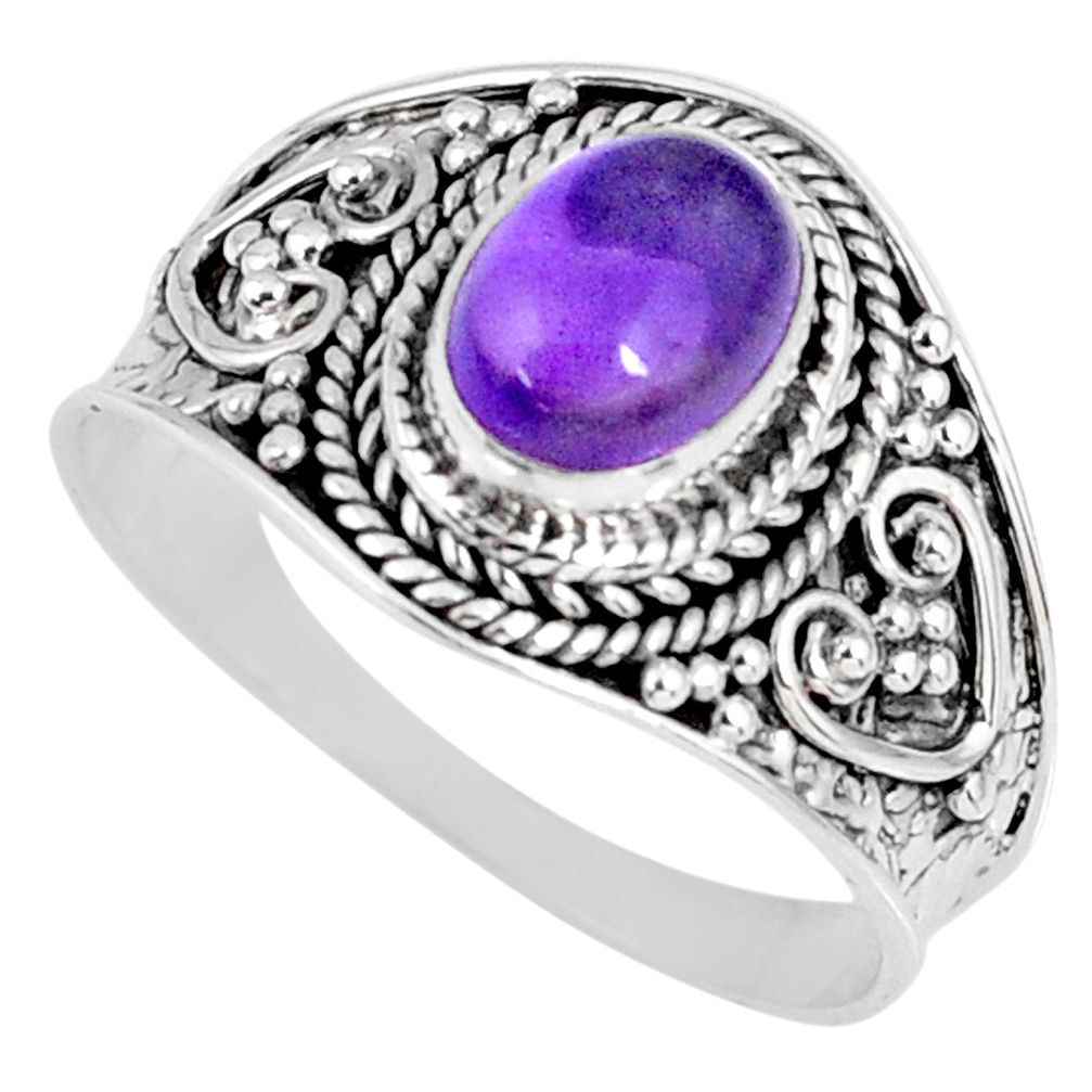 2.05cts natural purple amethyst 925 silver solitaire ring jewelry size 9 r58572