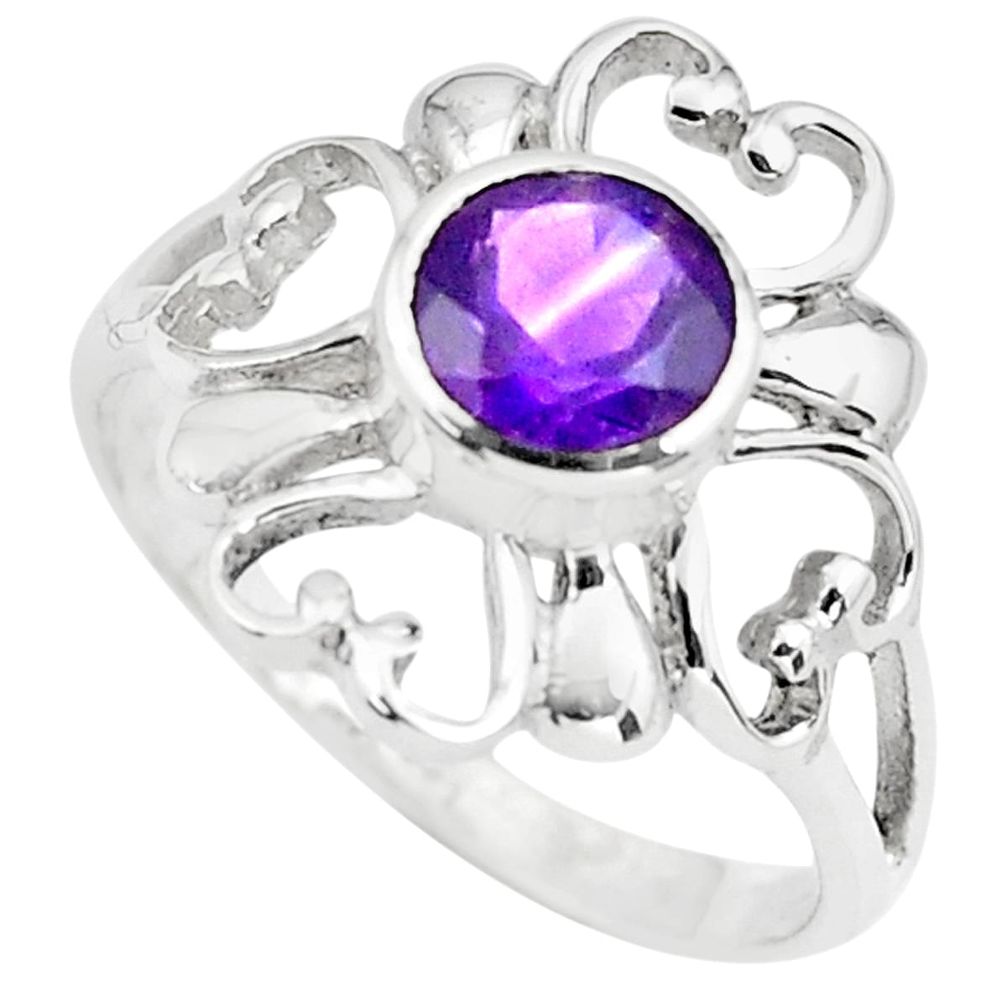 1.45cts natural purple amethyst 925 silver tennis ring jewelry size 6.5 p73421