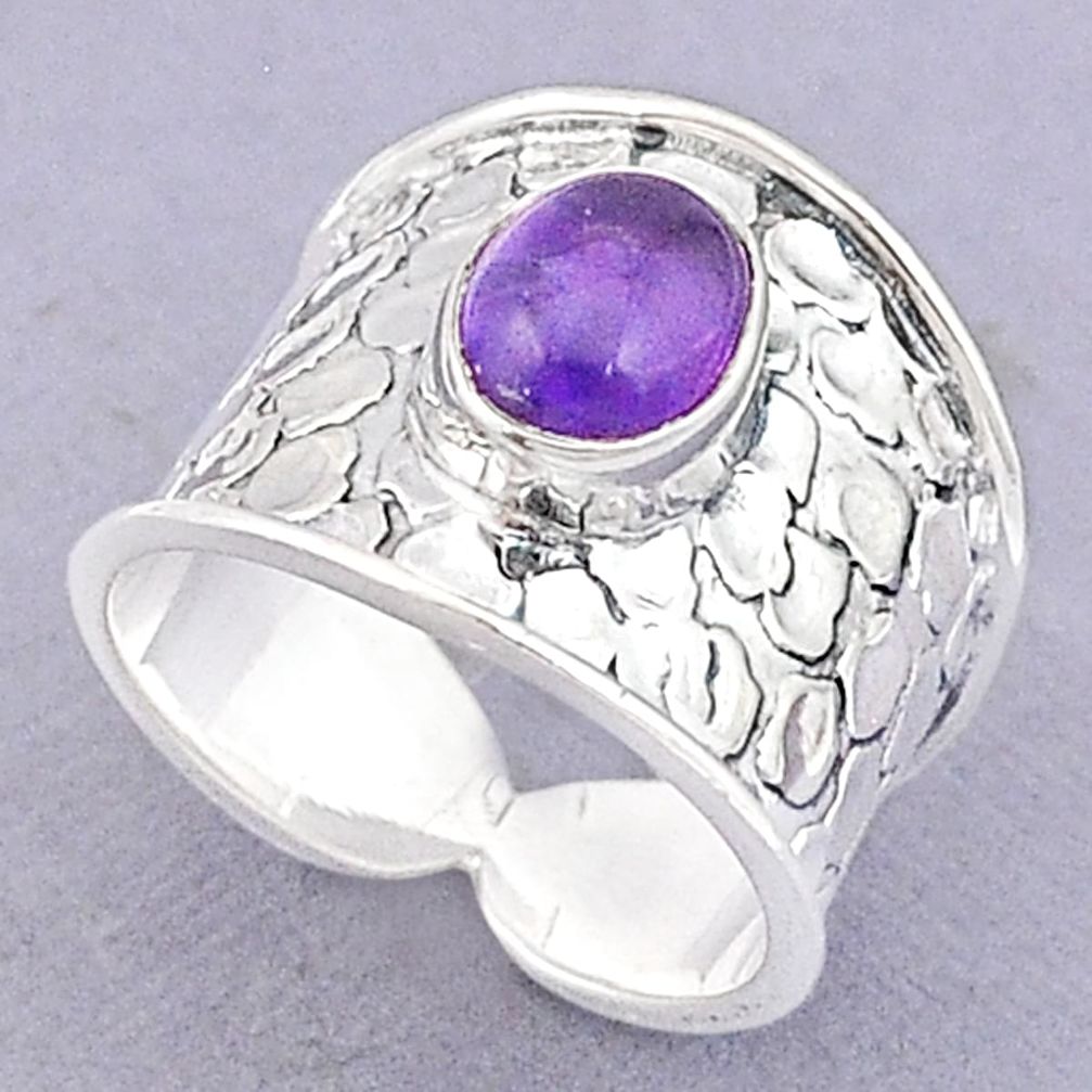 3.61cts natural purple amethyst 925 sterling silver band ring size 7.5 u29495