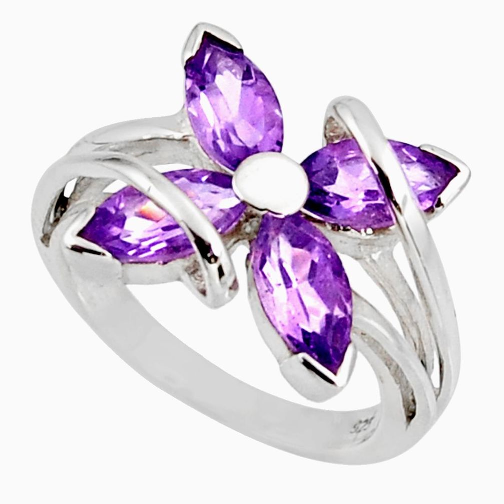 purple amethyst 925 sterling silver ring jewelry size 6.5 d39119
