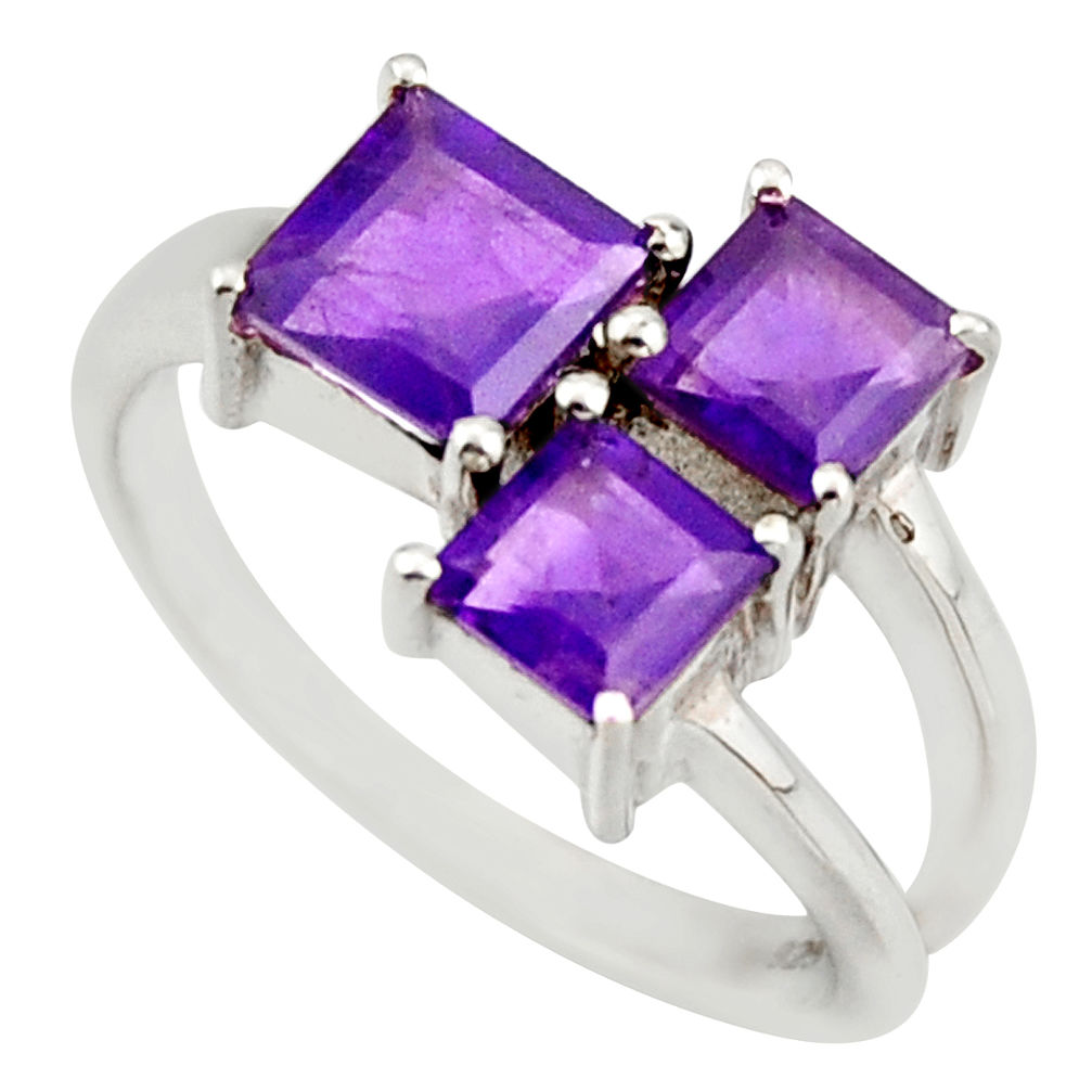 2.92cts natural purple amethyst 925 sterling silver ring jewelry size 7.5 d46370