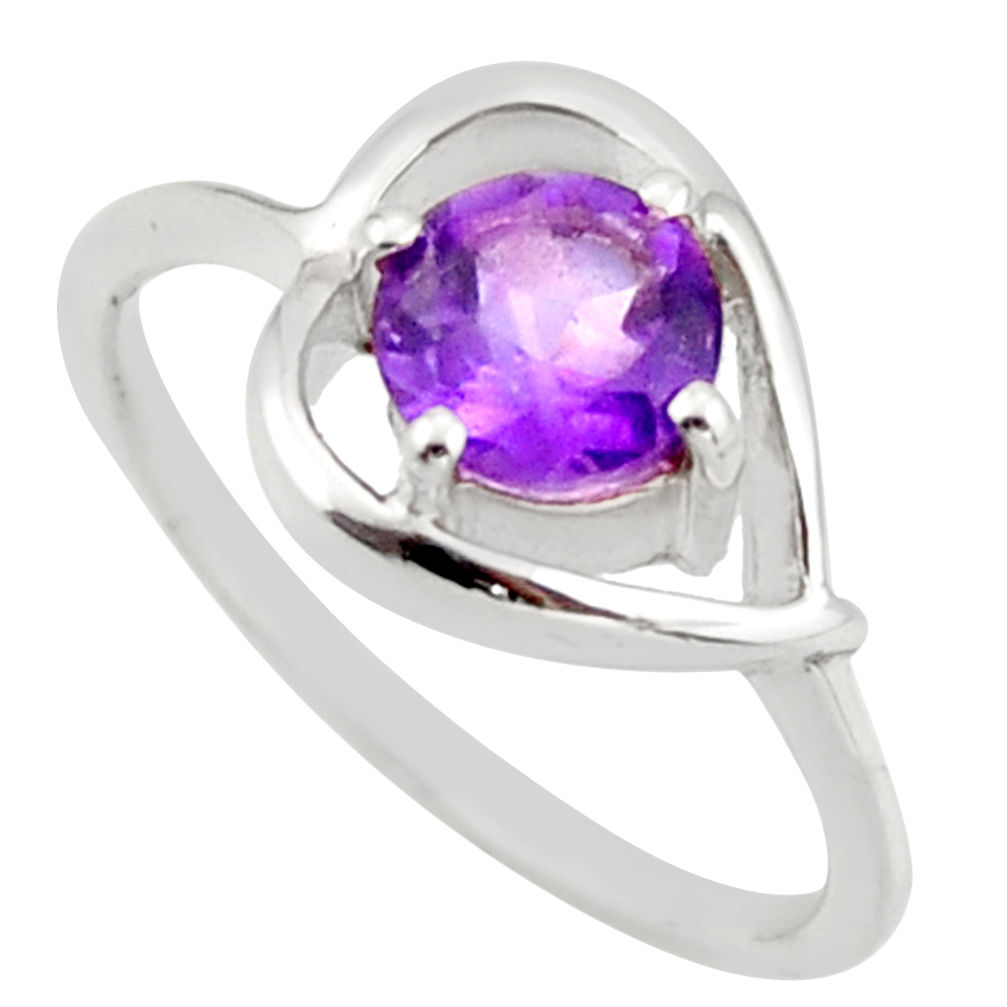 1.12cts natural purple amethyst 925 sterling silver ring jewelry size 5.5 d46375