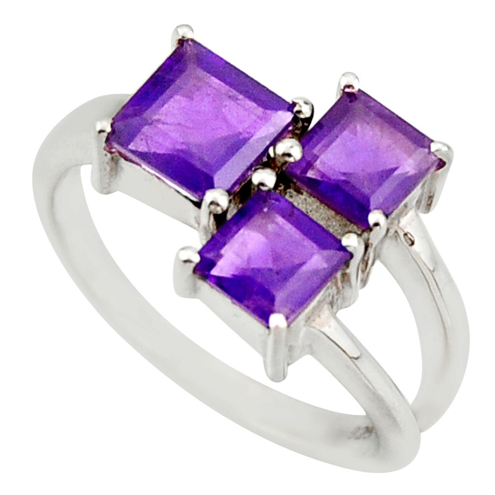 3.07cts natural purple amethyst 925 sterling silver ring jewelry size 6.5 d46405