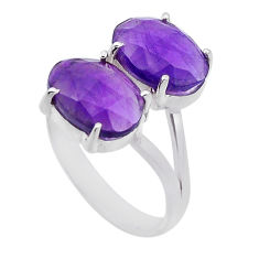 8.26cts natural purple amethyst 925 sterling silver ring jewelry size 8.5 n52792