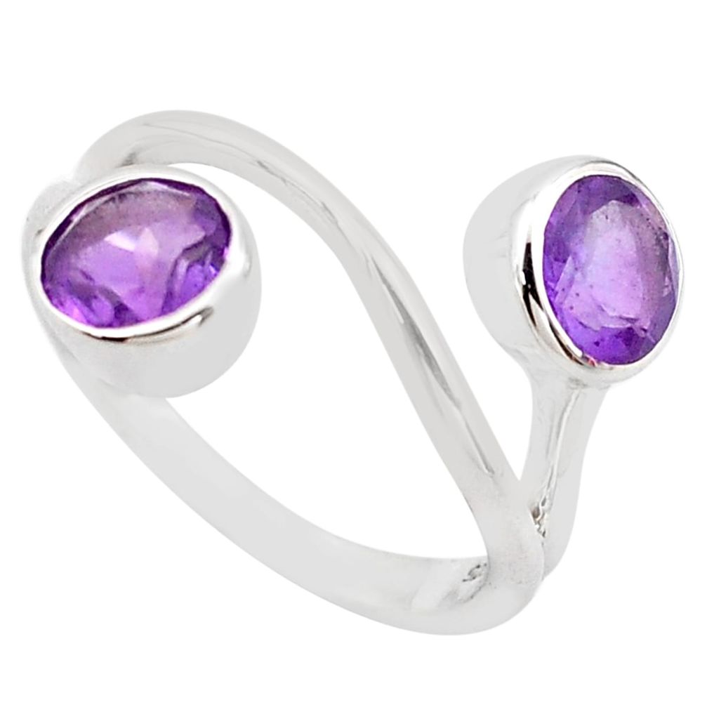 3.13cts natural purple amethyst 925 sterling silver ring jewelry size 5.5 p83223