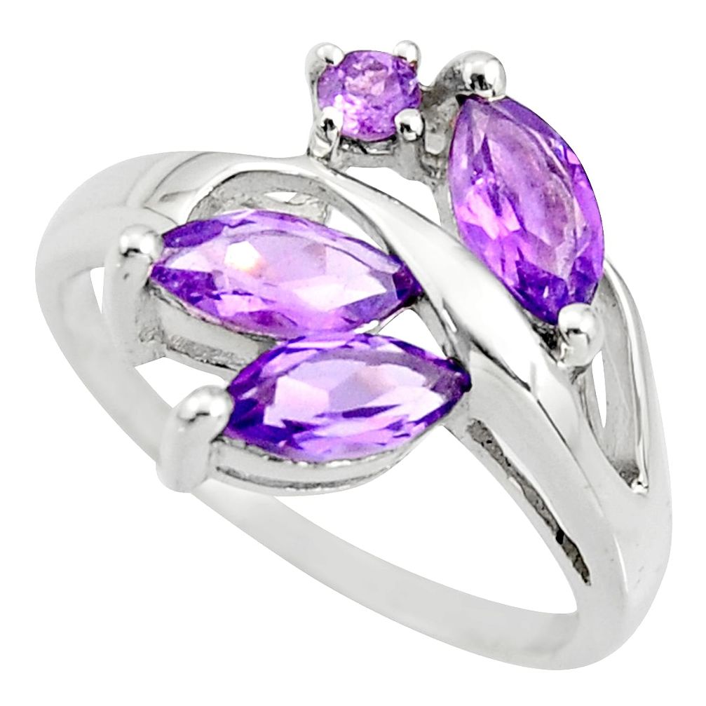 6.22cts natural purple amethyst 925 sterling silver ring jewelry size 7.5 r25482