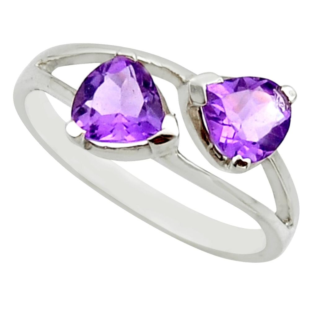 2.71cts natural purple amethyst 925 sterling silver ring jewelry size 7.5 r25622