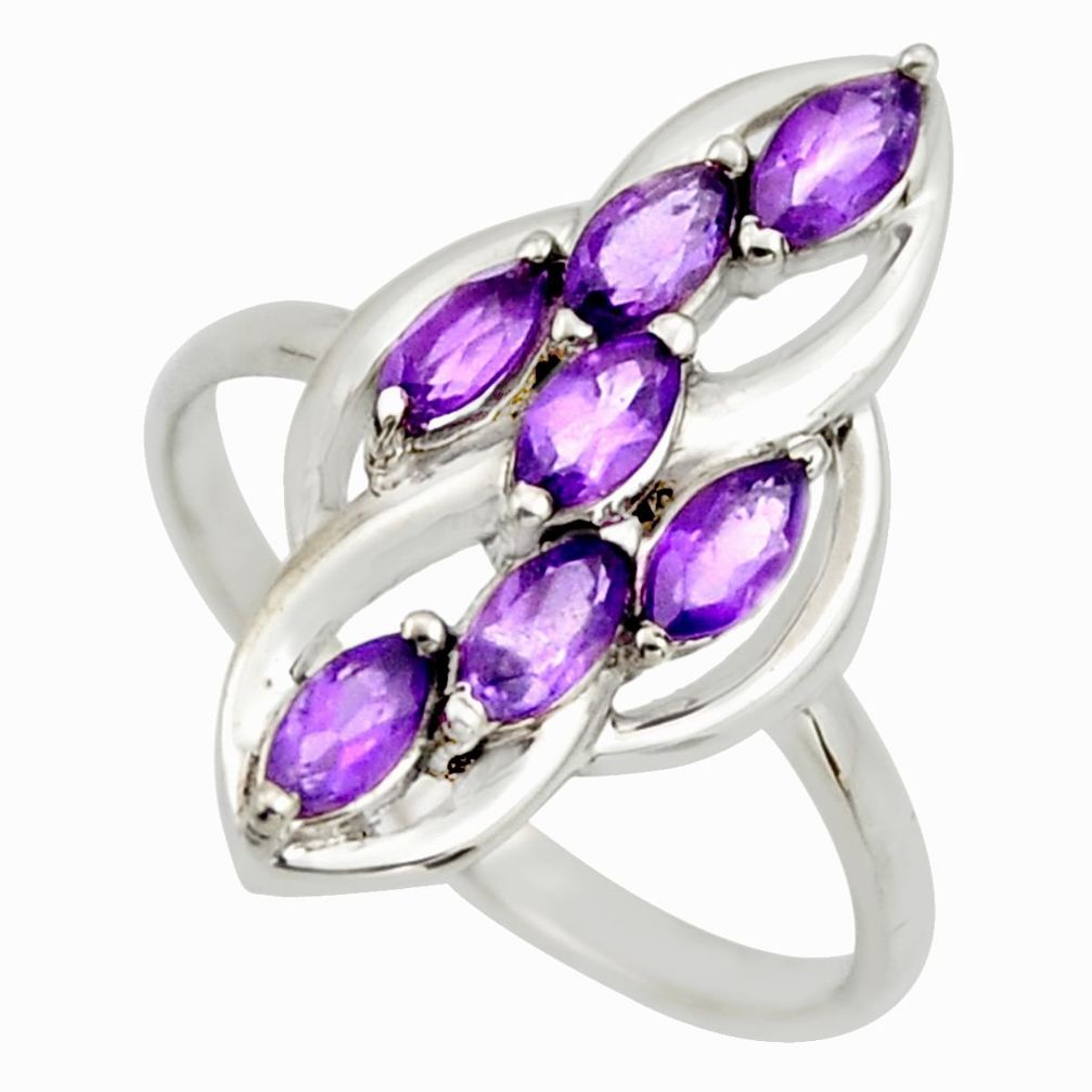 2.61cts natural purple amethyst 925 sterling silver ring jewelry size 7.5 r25746