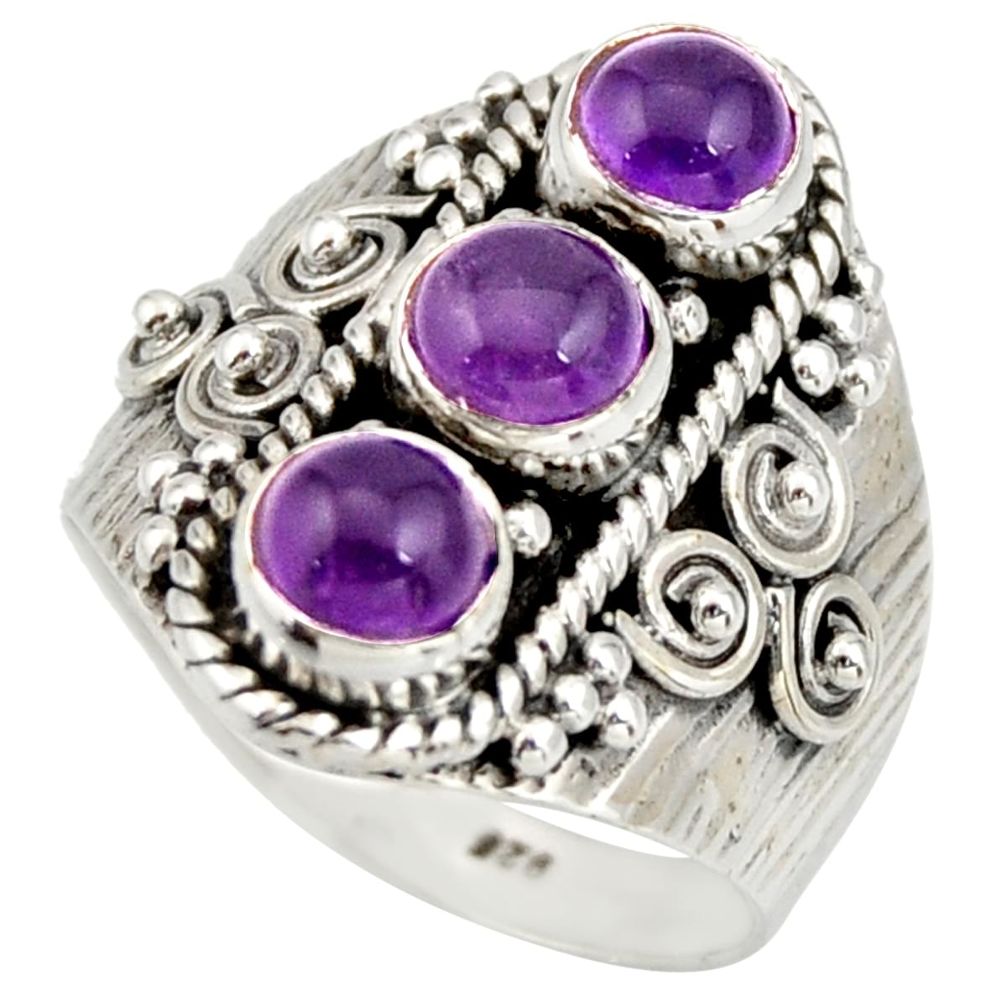 2.65cts natural purple amethyst 925 sterling silver ring jewelry size 7.5 r26825