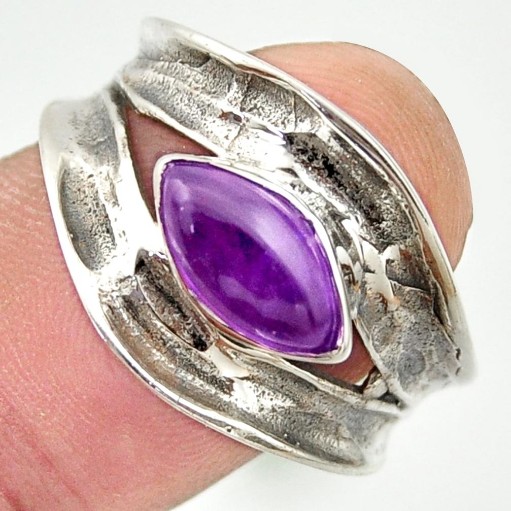 2.46cts natural purple amethyst 925 sterling silver ring jewelry size 8.5 r36981