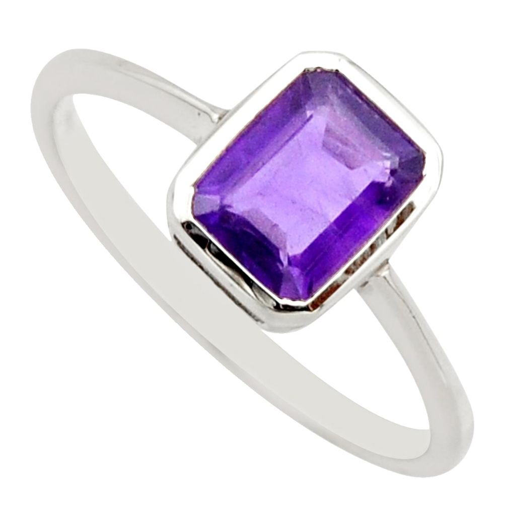 2.03cts natural purple amethyst 925 sterling silver ring jewelry size 5.5 r45741