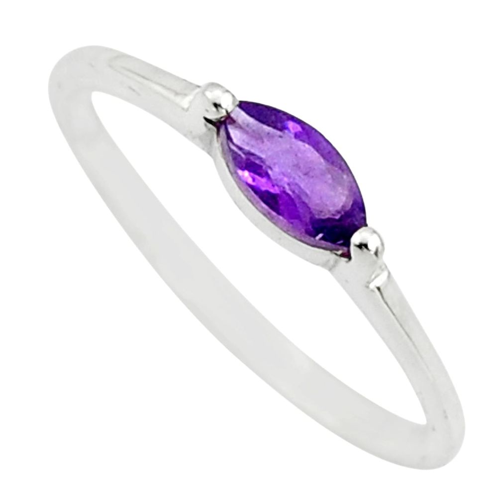 0.69cts natural purple amethyst 925 sterling silver ring jewelry size 6.5 r45771