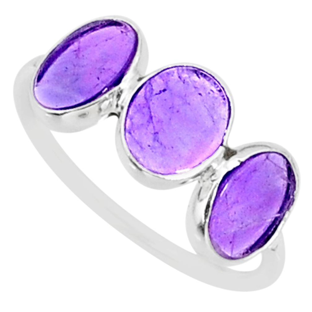 5.15cts natural purple amethyst 925 sterling silver ring jewelry size 7.5 r87967
