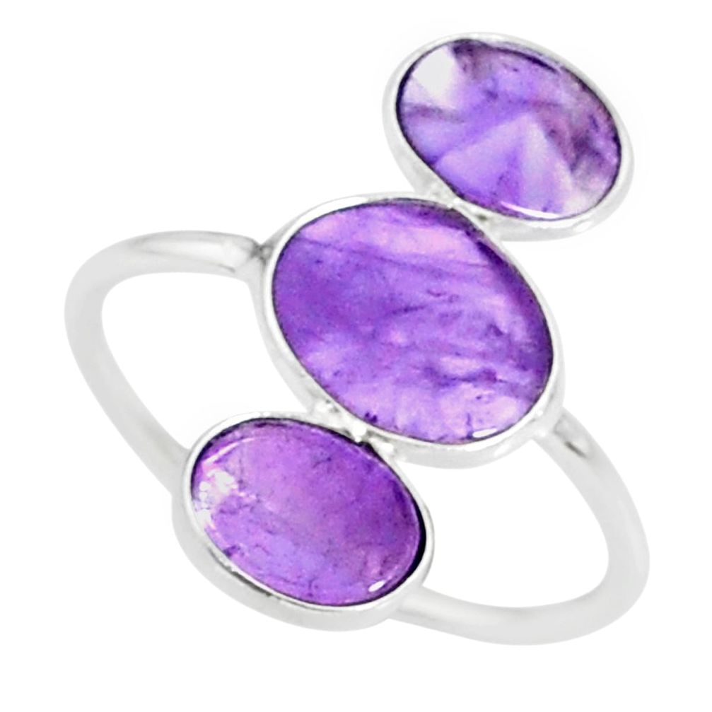 6.53cts natural purple amethyst 925 sterling silver ring jewelry size 9.5 r88120