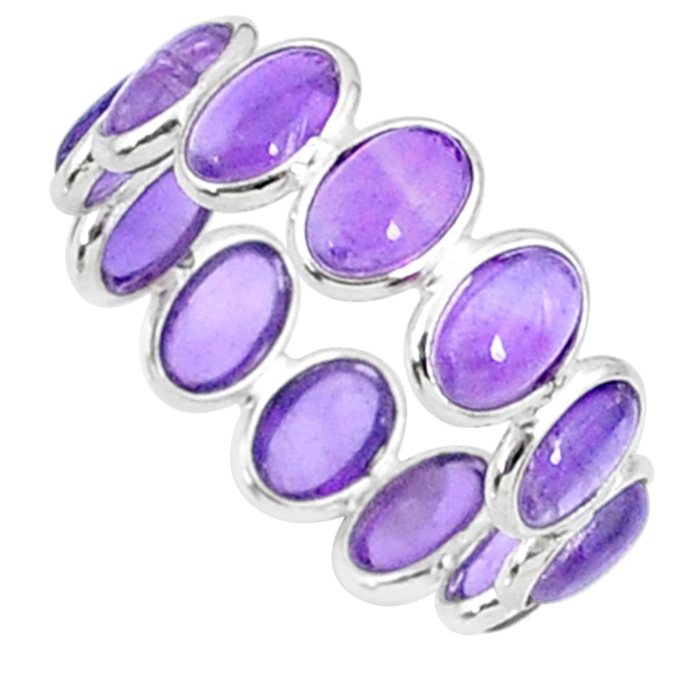 6.87cts natural purple amethyst 925 sterling silver ring jewelry size 6 r88409
