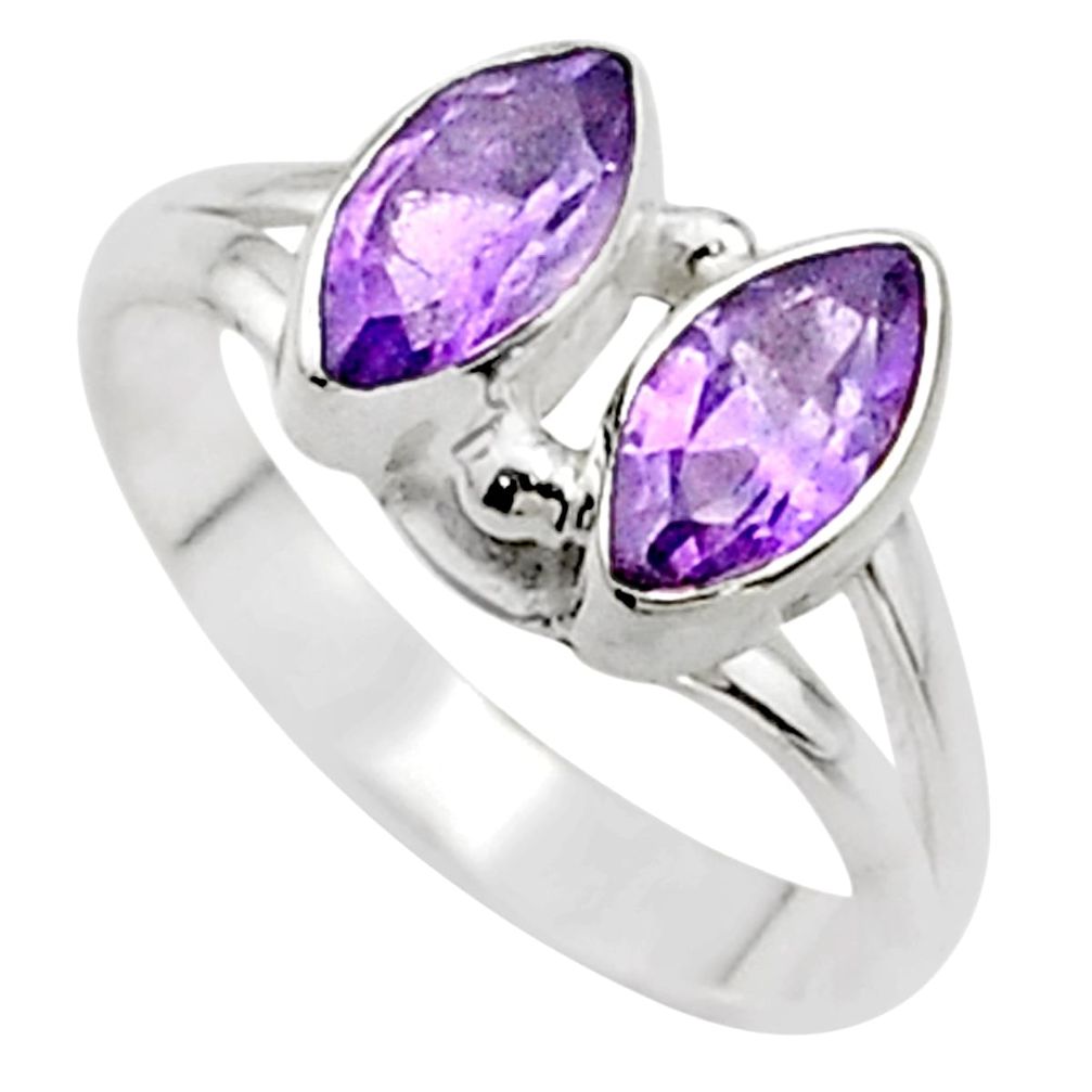 3.16cts natural purple amethyst 925 sterling silver ring jewelry size 6 t63843