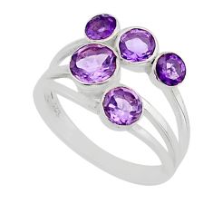 3.62cts natural purple amethyst 925 sterling silver ring jewelry size 6 y79021