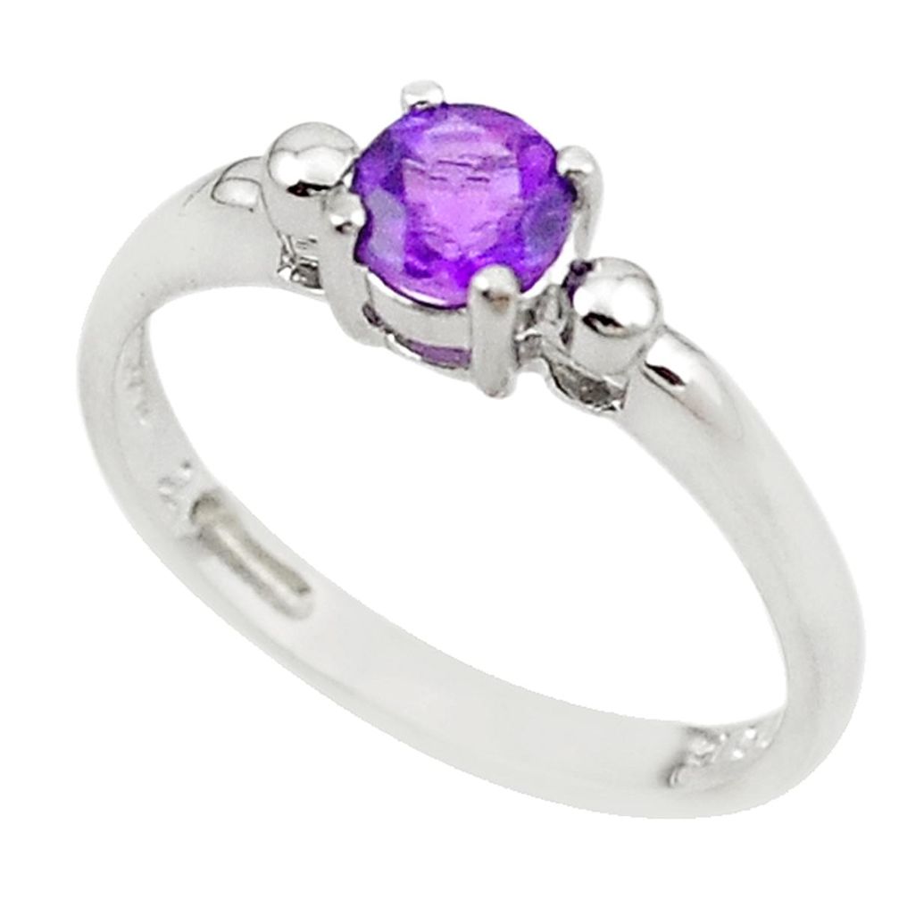 Natural purple amethyst 925 sterling silver ring jewelry size 7 c22281