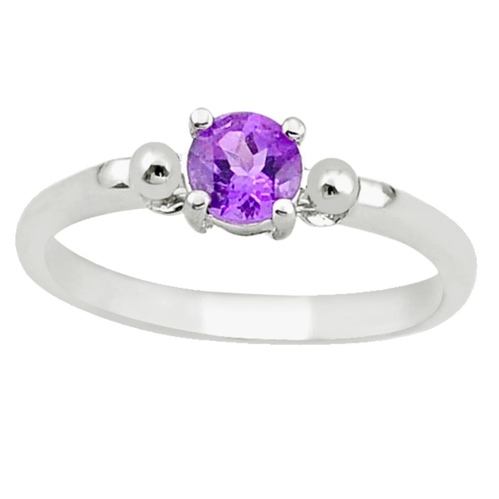 Natural purple amethyst 925 sterling silver ring jewelry size 7 c22282