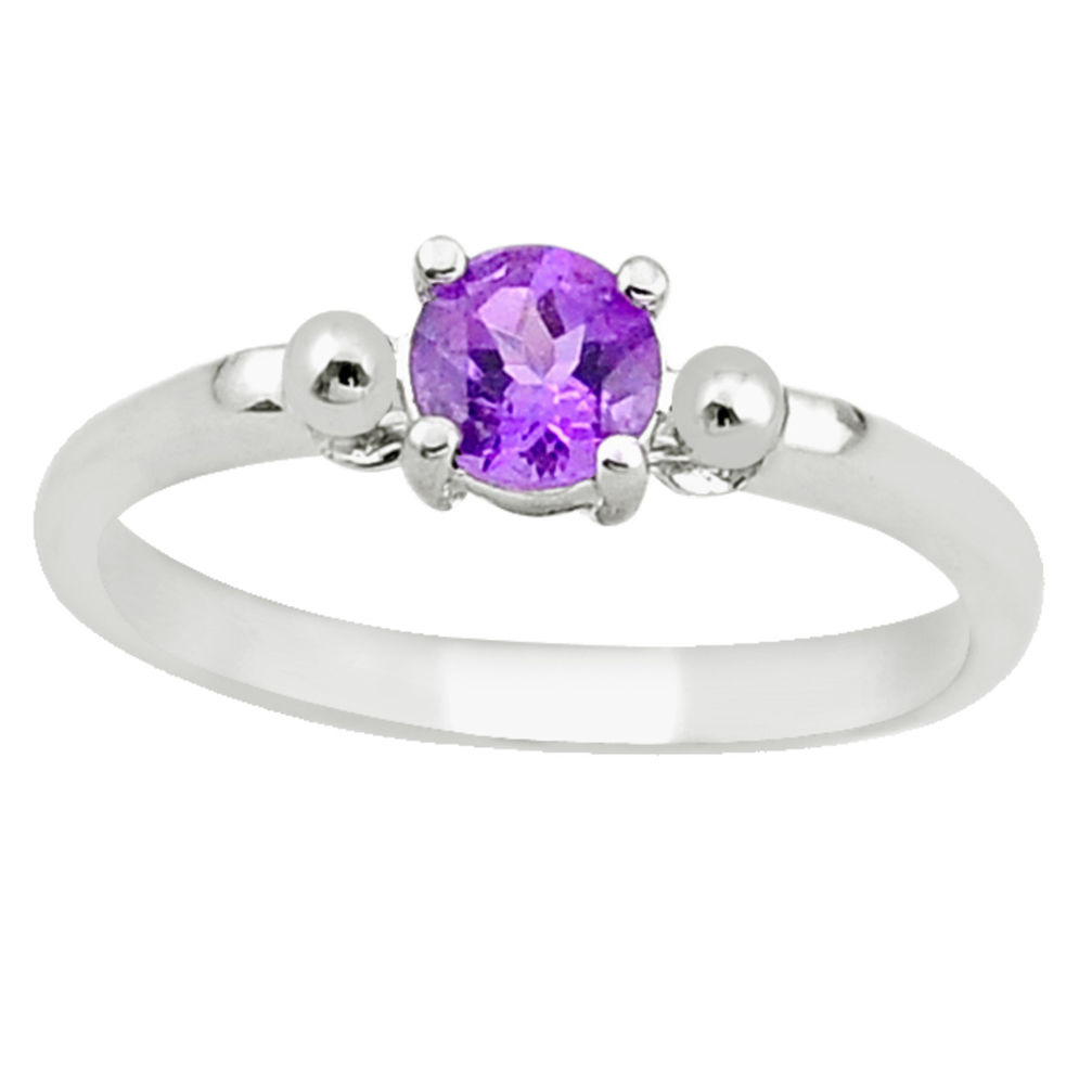 Natural purple amethyst 925 sterling silver ring jewelry size 7 c22283