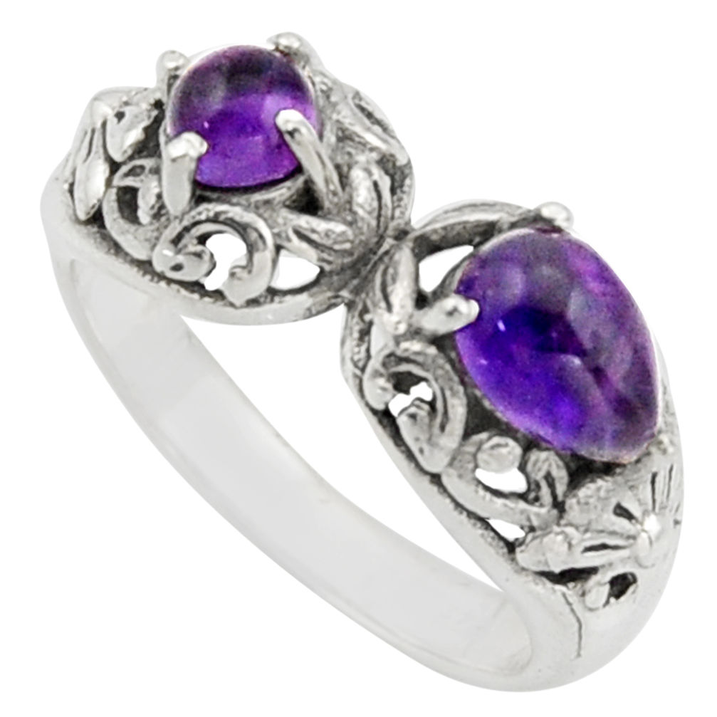 2.35cts natural purple amethyst 925 sterling silver ring jewelry size 7 r40984