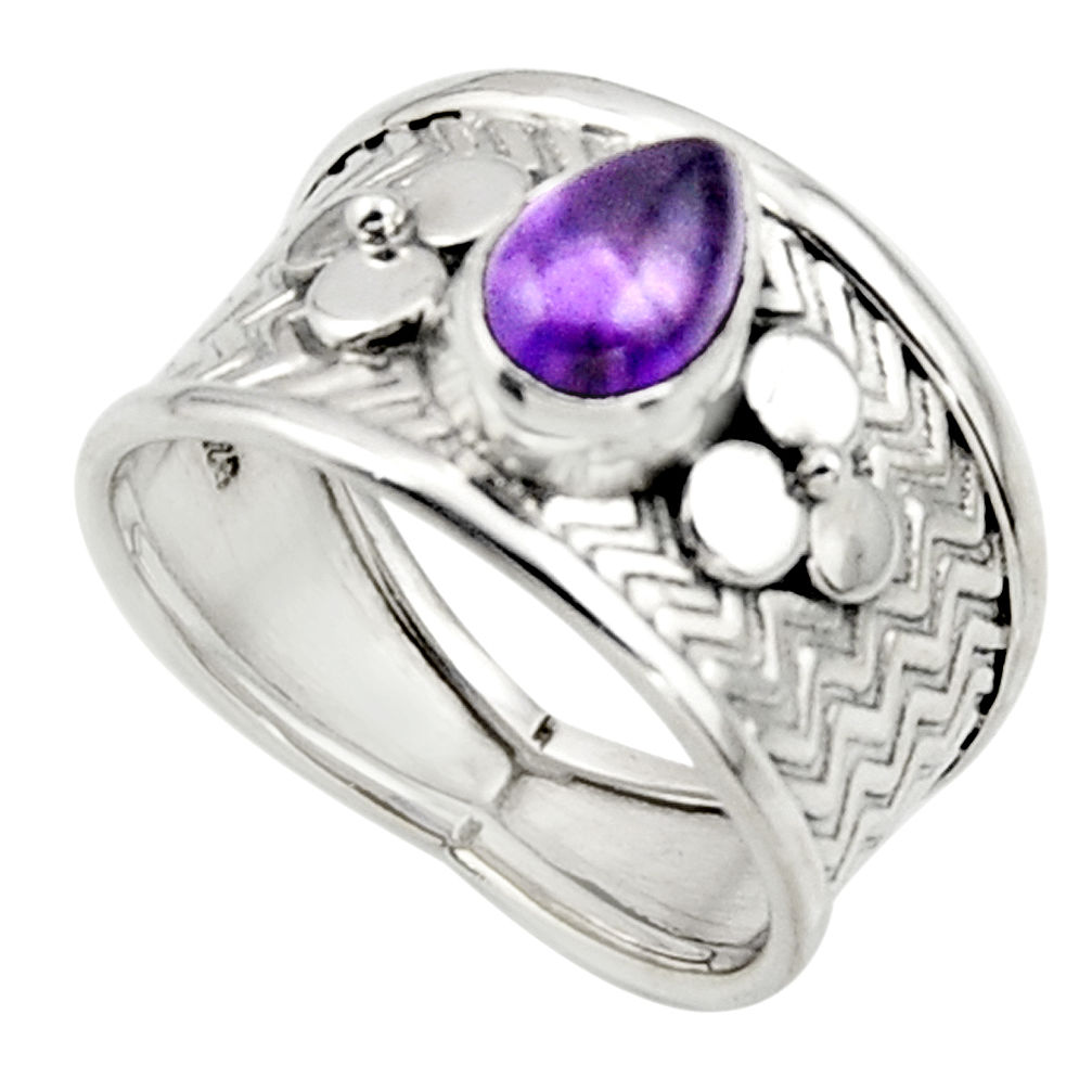 2.09cts natural purple amethyst 925 sterling silver ring jewelry size 7 r44285
