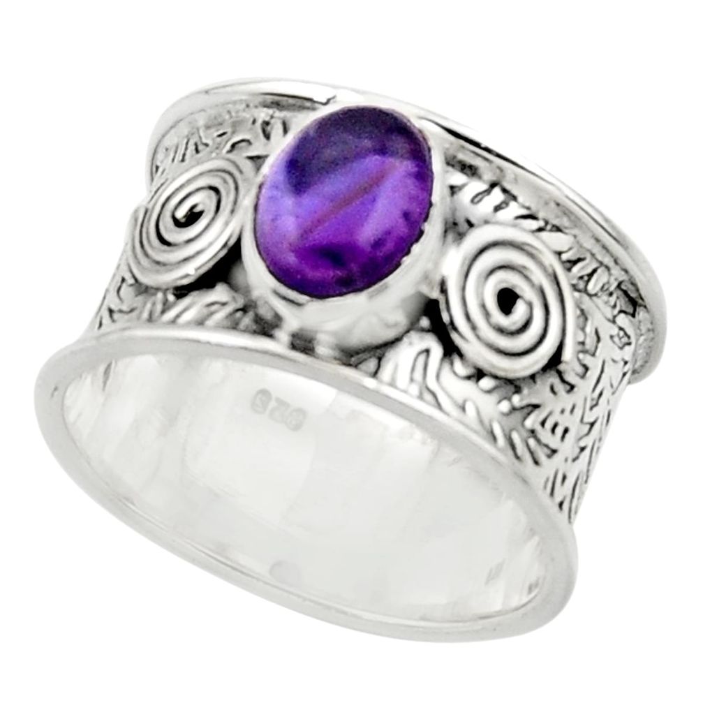 2.00cts natural purple amethyst 925 sterling silver ring jewelry size 7 r44290