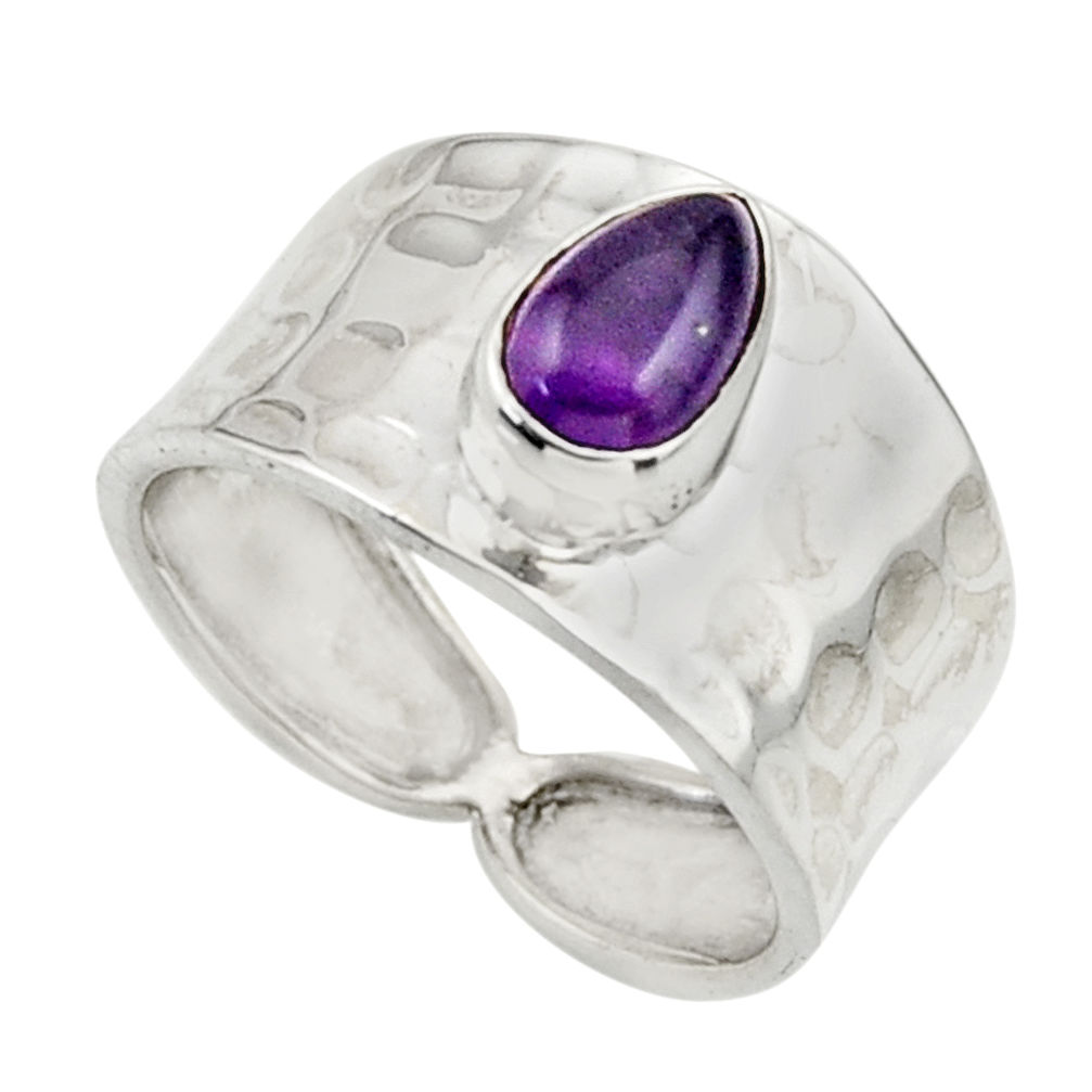 1.44cts natural purple amethyst 925 sterling silver ring jewelry size 7 r44309