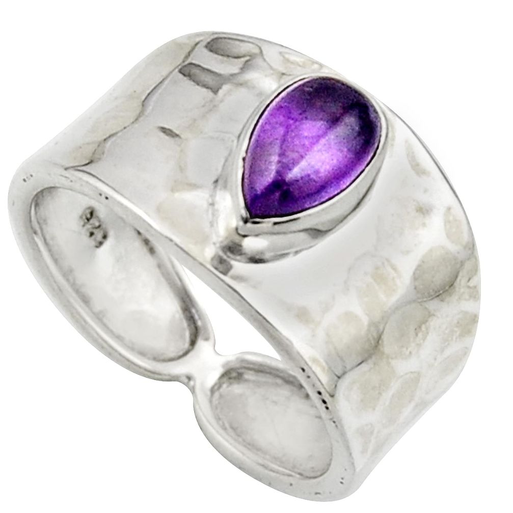 1.54cts natural purple amethyst 925 sterling silver ring jewelry size 7 r44310