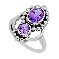 2.69cts natural purple amethyst 925 sterling silver ring jewelry size 7 y80691