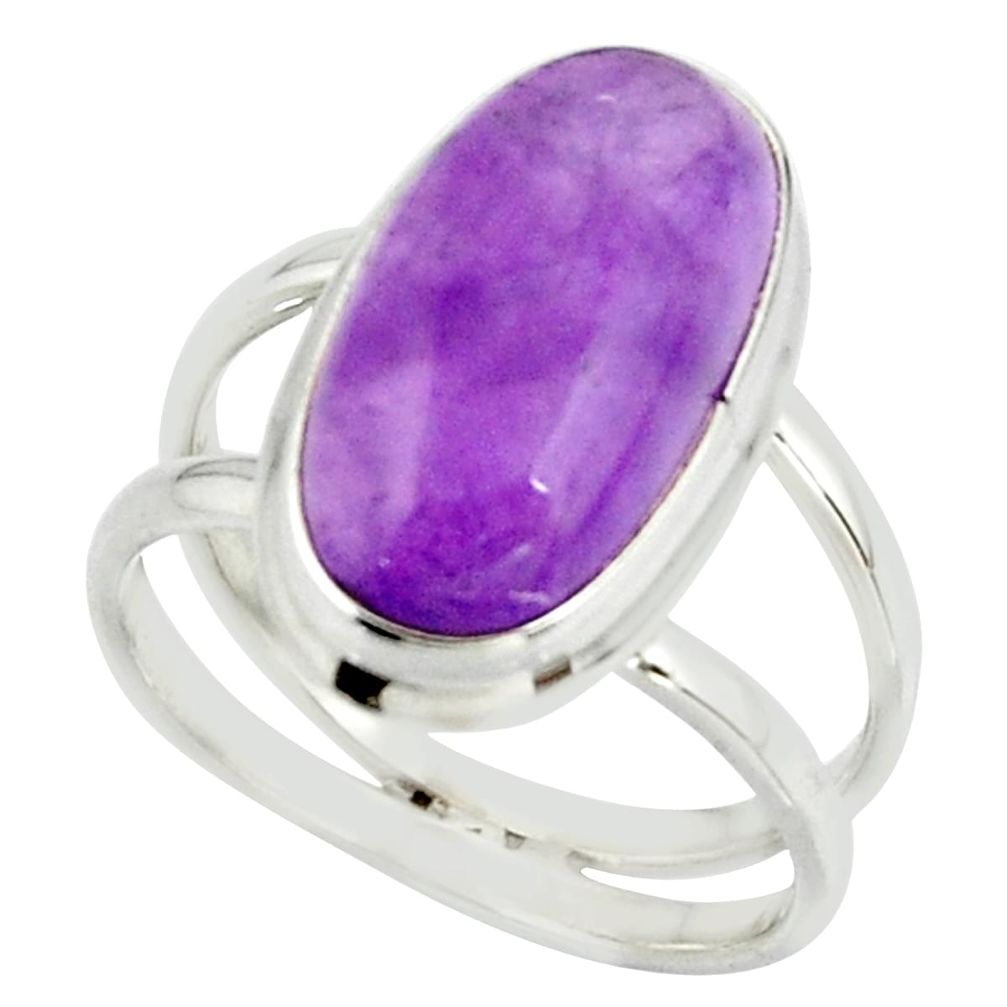 8.43cts natural purple amethyst 925 sterling silver ring jewelry size 8 r42150